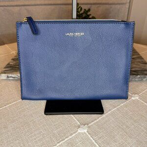 Laura Mercier Cosmetic Pouch - Blue Vegan Leather